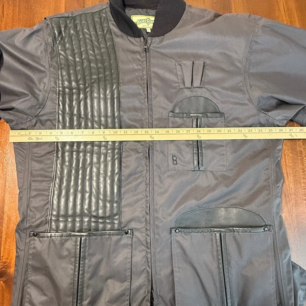 Bob Allen Mens Shooting Jacket Large Gray Quilted Recoil Pad Trap Skeet Hunting
